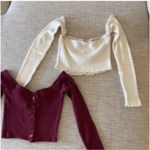 🪞 bundle of 2 ribbed long sleeve tops - Picture 2 of 4